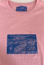 t shirt with linocut print cruise ship