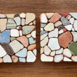 Sea Tile Trivet with Square Cork Base