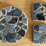 black set of 3: unique trivet & coasters