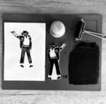 The King of Pop Linocut Baby Bodysuit - Image 5