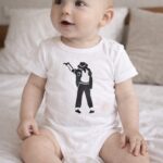 the king of pop linocut baby bodysuit
