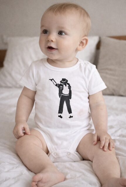 the king of pop linocut baby bodysuit