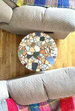 caffee table with sea tiles
