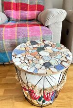 caffee table with sea tiles