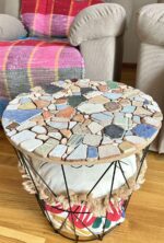 caffee table with sea tiles