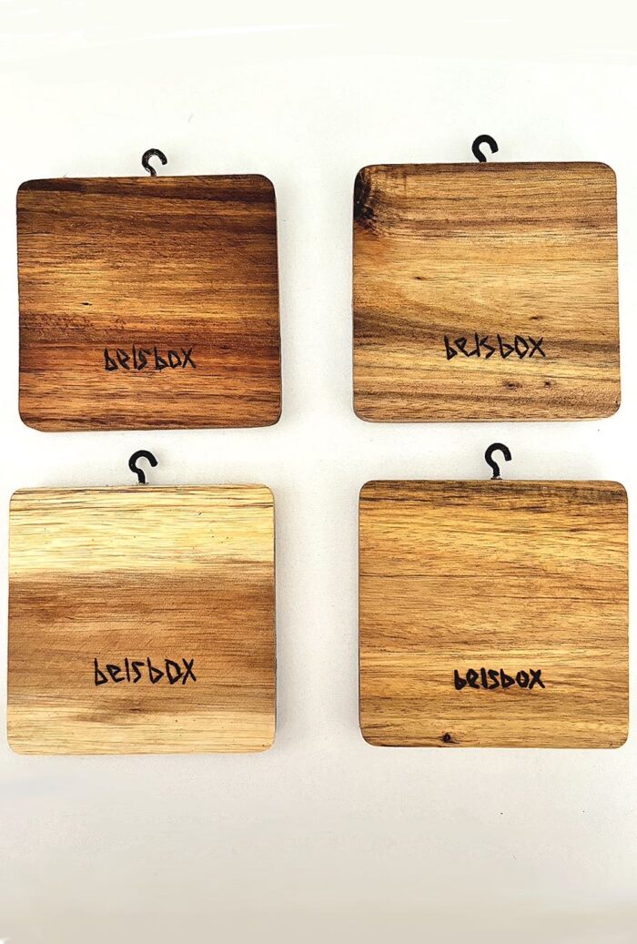 square wooden pendants