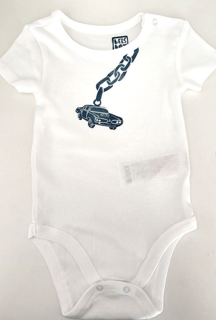 Linocut baby bodysuit