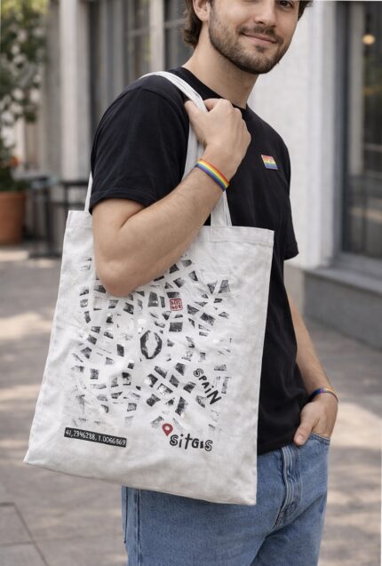 sitges manhole cover print tote bag