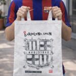 barcelona manhole cover print tote bag