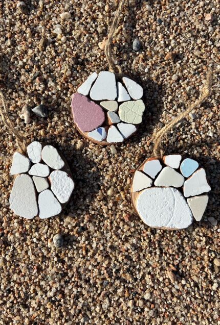 wooden pendants with sea tiles