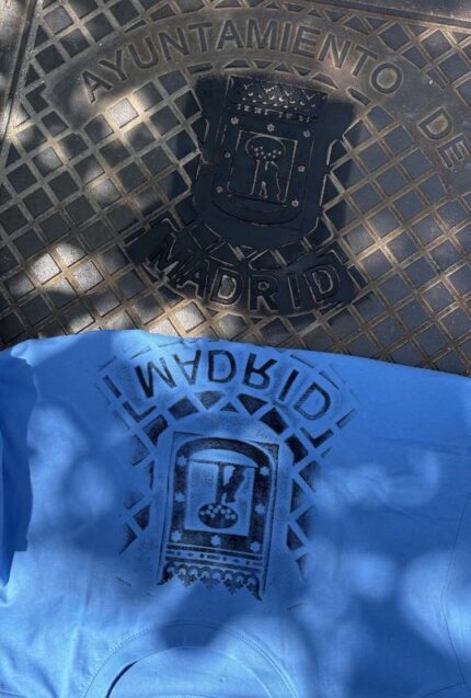 madrid manhole cover print t shirt