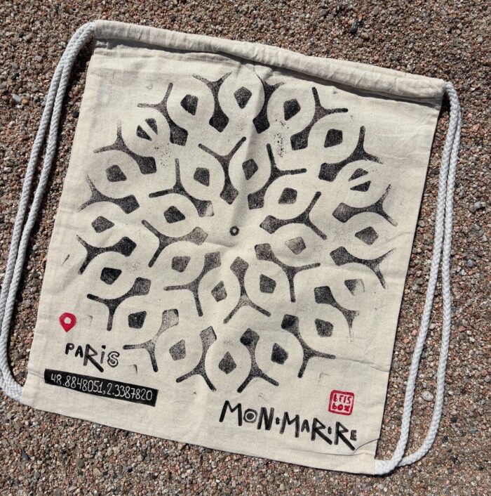 paris manhole cover on bags