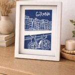 girona linocut print