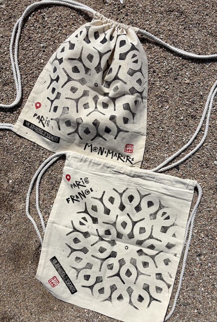 paris manhole cover on bags