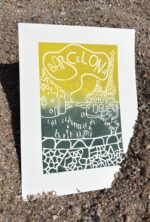 barcelona linocut print