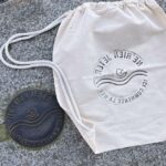 paris manhole cover print on backpack