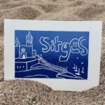 sitges linocut print
