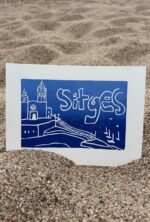 sitges linocut print