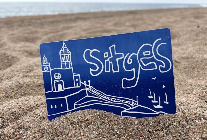 sitges linocut print