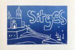sitges linocut print