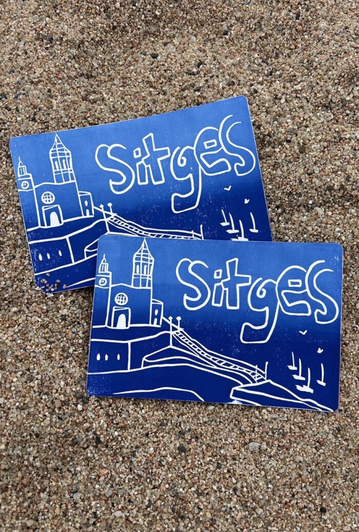sitges linocut print