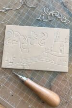 sitges linocut print