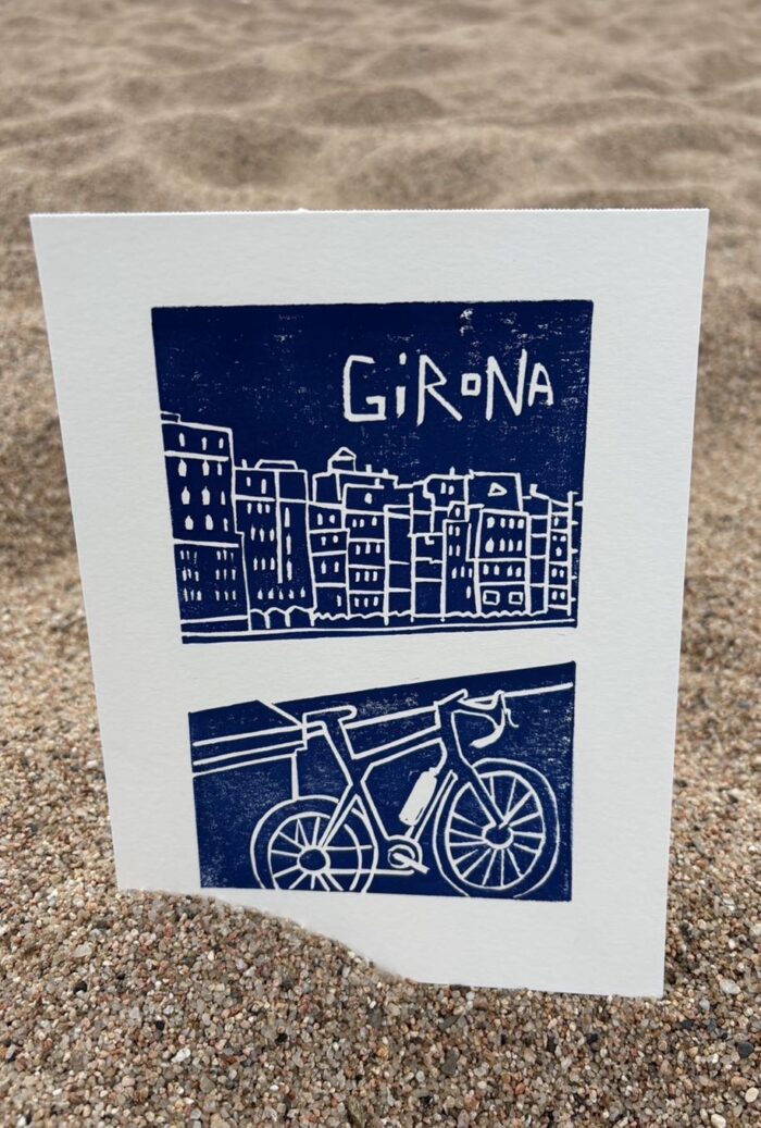 girona linocut print