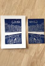 girona linocut print