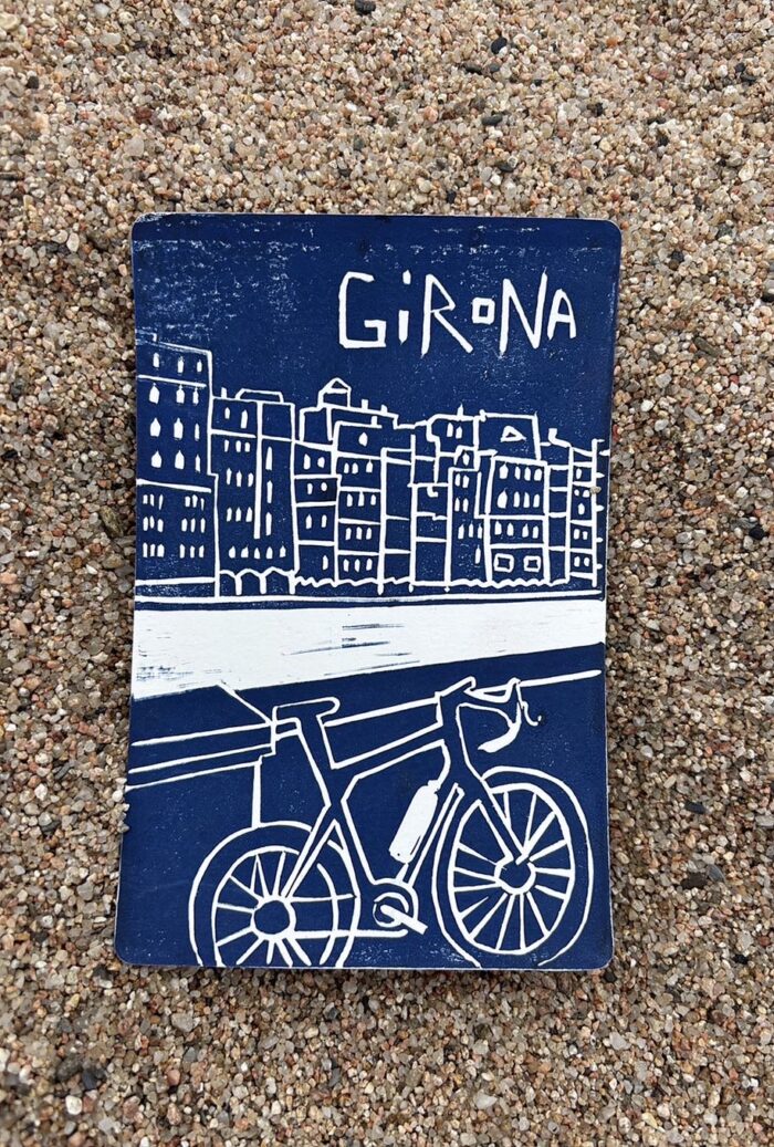 girona linocut print