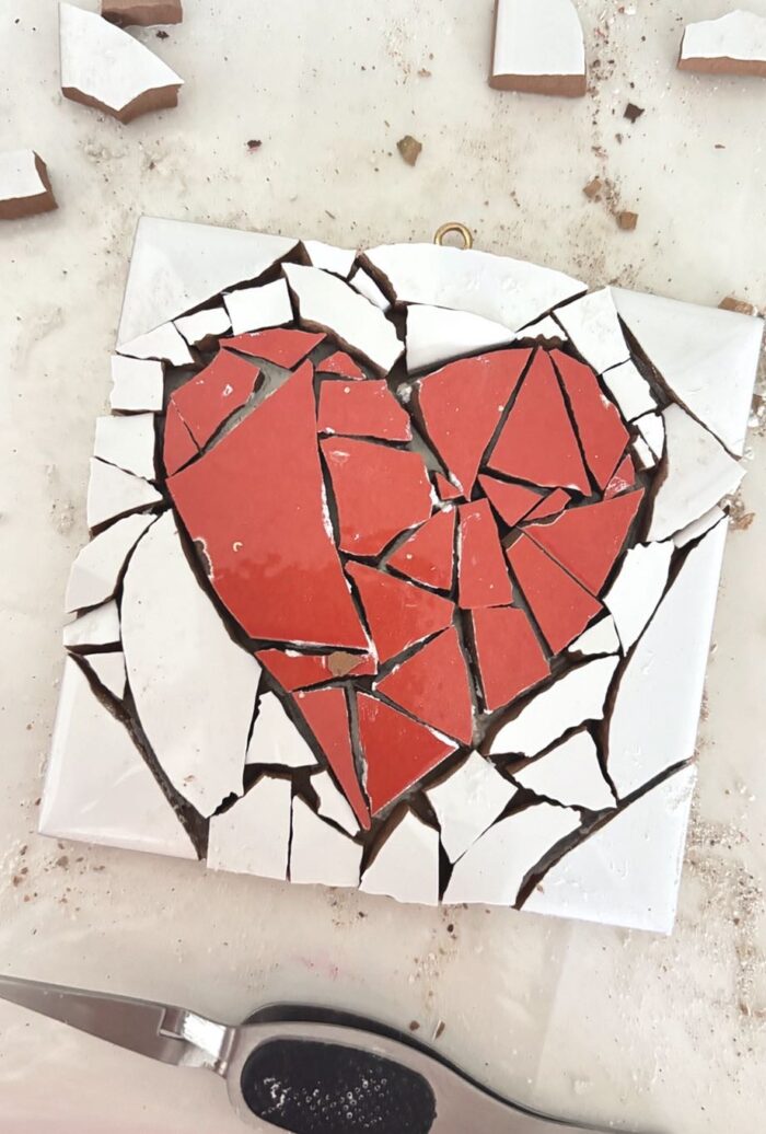 red heart mosaic