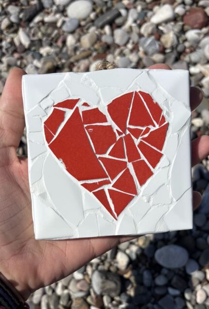 red heart mosaic
