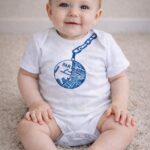 map of bar linocut baby bodysuit