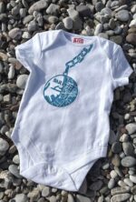map of bar linocut baby bodysuit