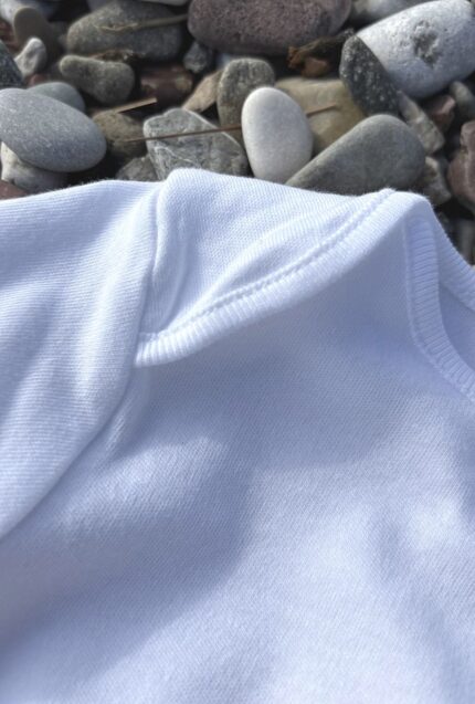 boat on chain linocut baby bodysuit