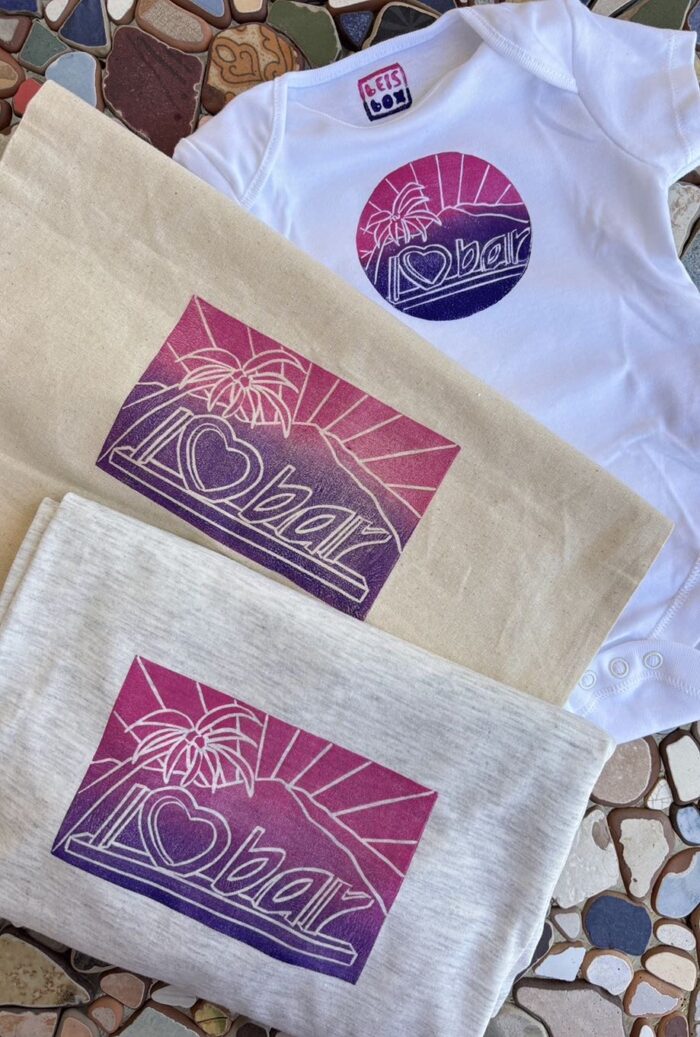 i🩷bar set – matching outfit for bar lovers (montenegro or mojito!) – t shirt, baby bodysuit & tote