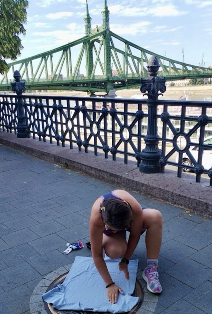 budapest manhole cover print — liberty bridge