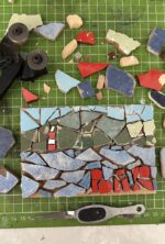 bar montenegro mosaic — lighthouse souvenir — recycled sea tiles