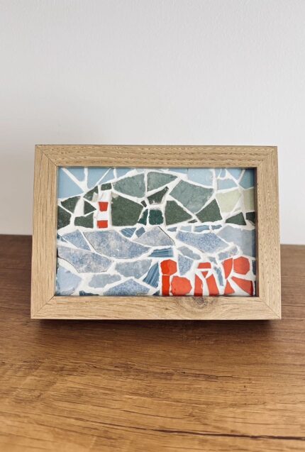 bar montenegro mosaic — lighthouse souvenir — recycled sea tiles