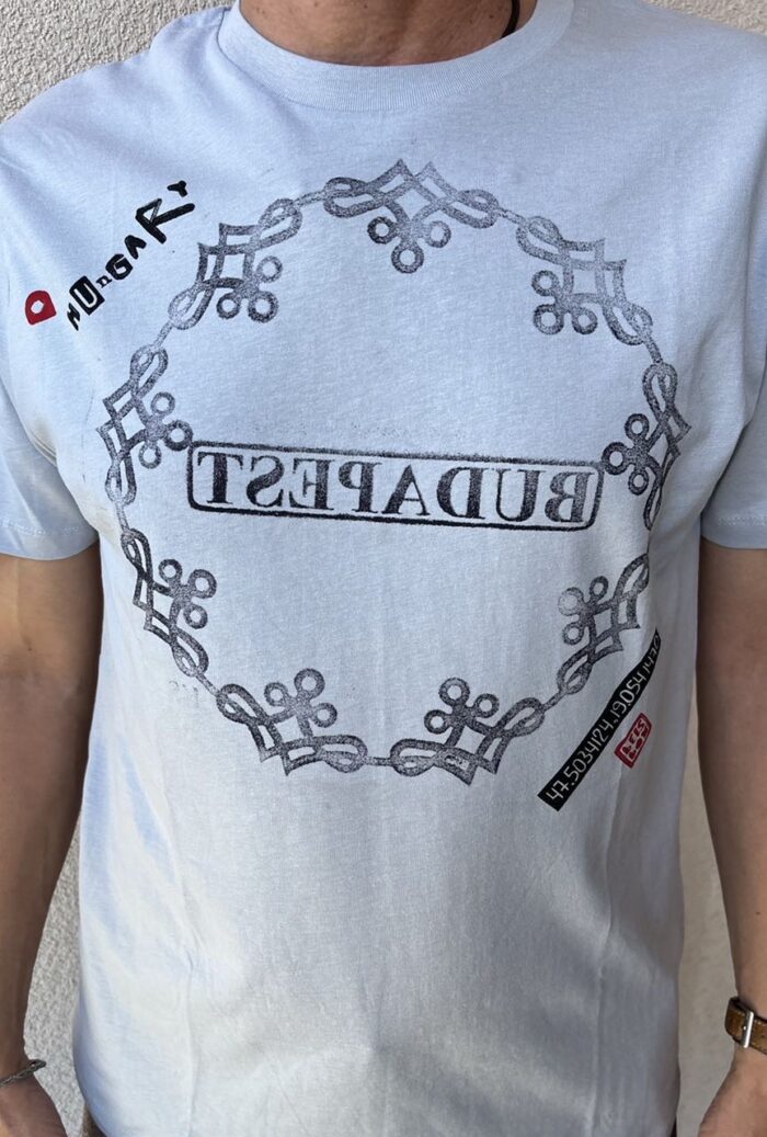 budapest from a real budapest manhole cover – street art t shirt