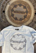 budapest from a real budapest manhole cover – street art t shirt