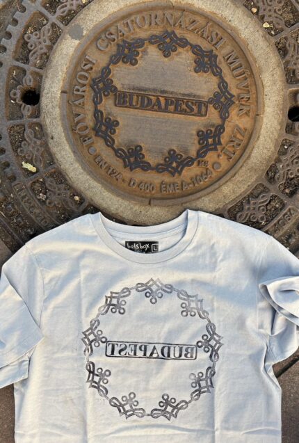 budapest from a real budapest manhole cover – street art t shirt
