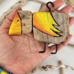 bright driftwood bird — unique handmade upcycled decor