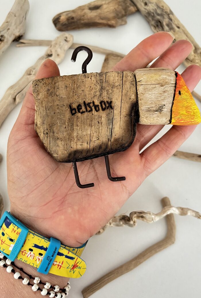 bright driftwood bird — unique handmade upcycled decor