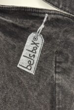 black denim shoulder bag – fish & bar map print