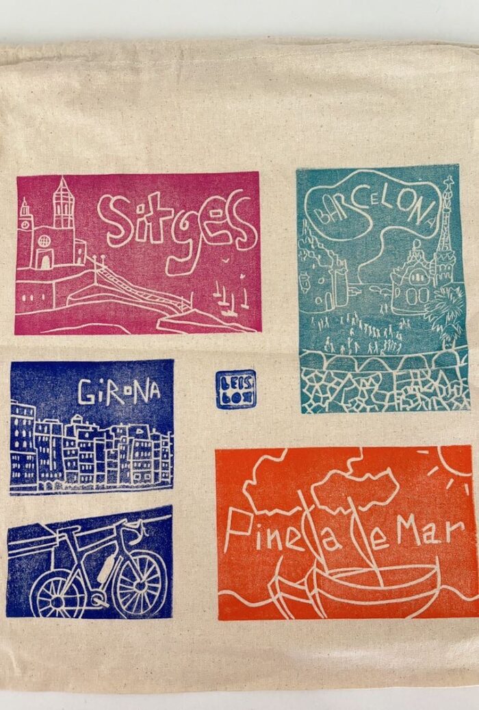 handmade drawstring backpack – catalonia city prints