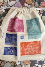 handmade drawstring backpack – catalonia city prints