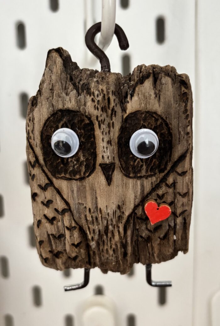 driftwood owl figurine