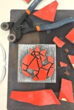 pomegranate: red–white mosaic