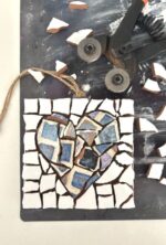 blue white heart mosaic