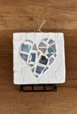 blue white heart mosaic